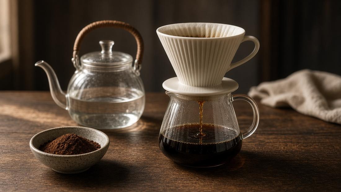Preparación de café por goteo en casa